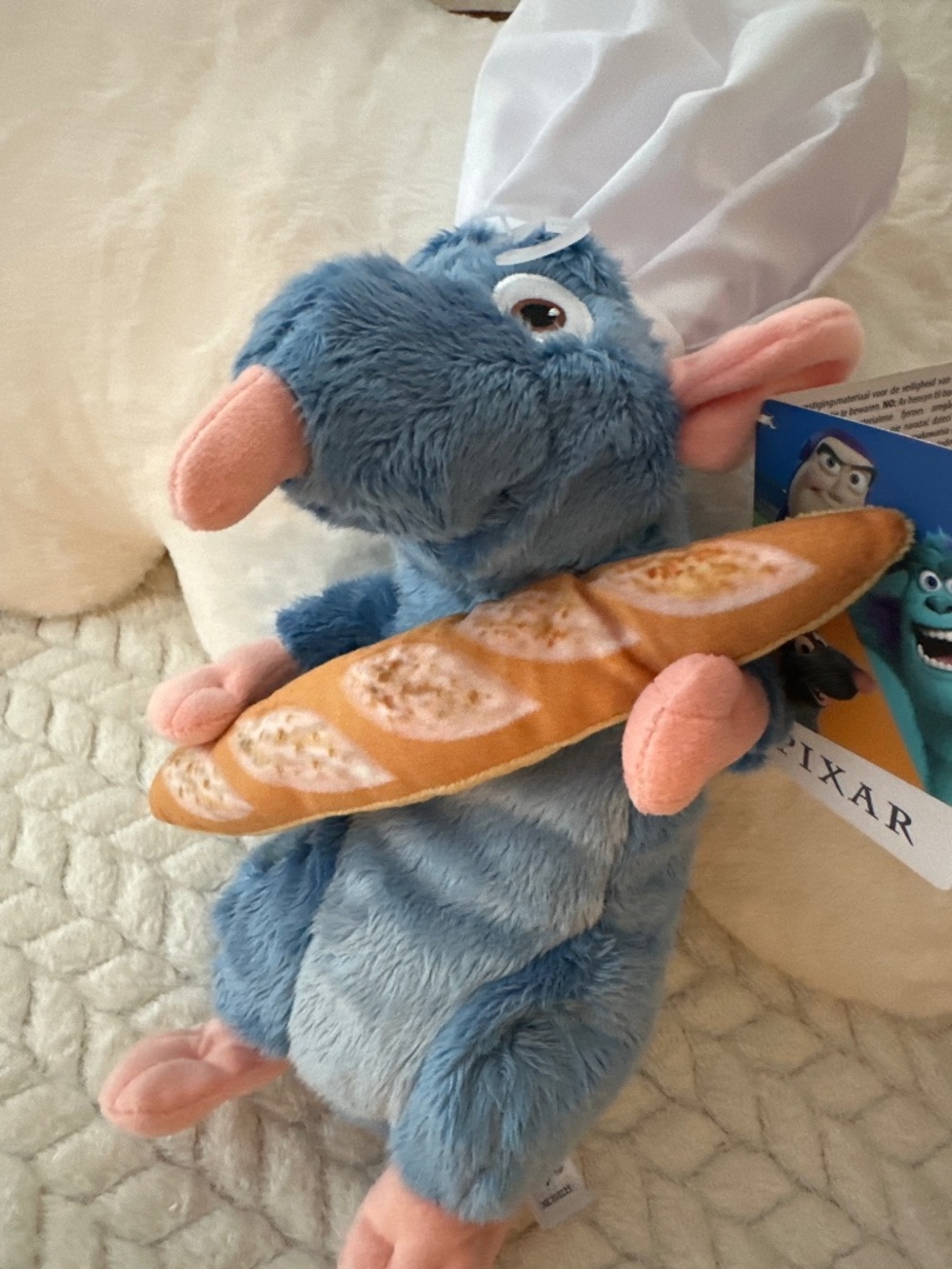 Disney Pixar Chef Remy Ratatouille Plush with Baguette, Paris, NWT